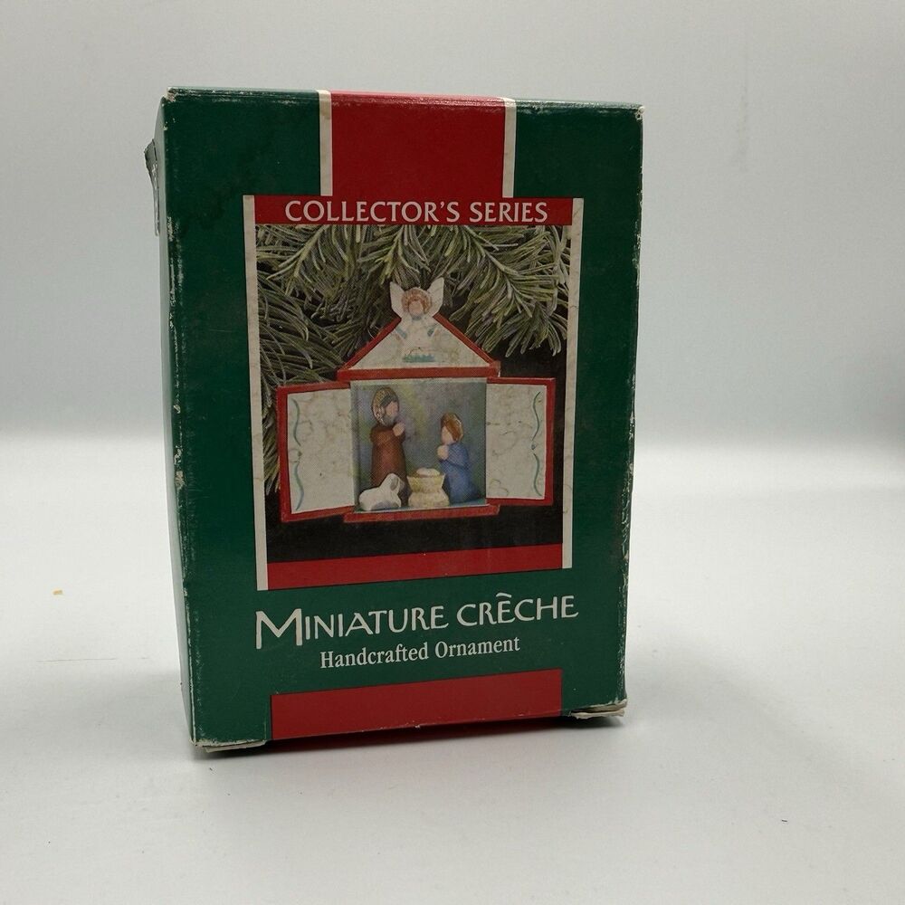 Hallmark 1989 Keepsake Ornament Nativity Scene Miniature Creche Red Vintage